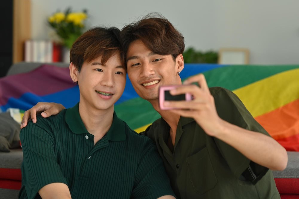 Gay couple representing modern gay dating
